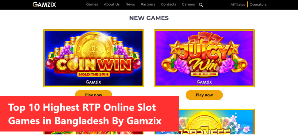 Top 10 Highest RTP Online Slot Games in Bangladesh By Gamzix